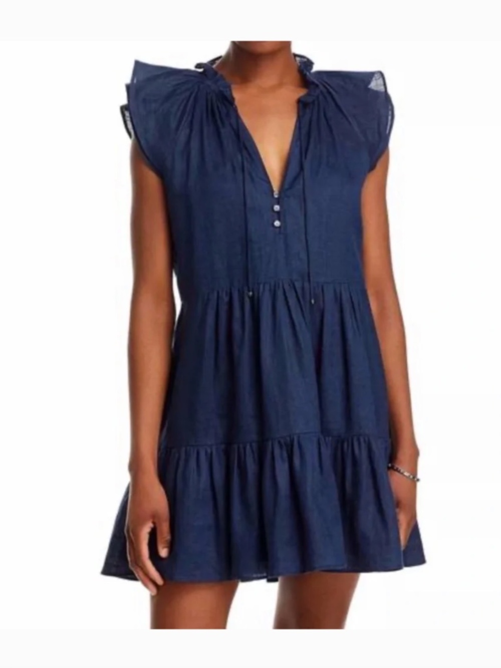 Veronica Beard Zee Dress Marine Color Linen 00